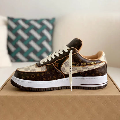 LV x Nike Air Force 1 ‘Monogram Brown Damier Azur’