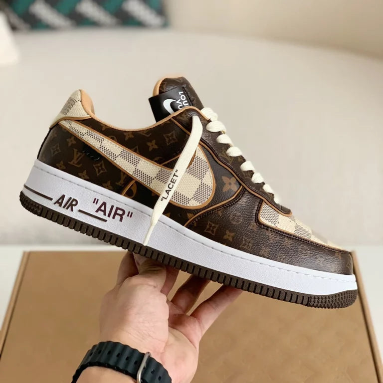 LV x Nike Air Force 1 ‘Monogram Brown Damier Azur’