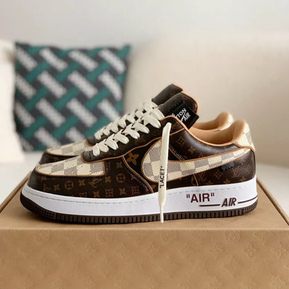 LV x Nike Air Force 1 ‘Monogram Brown Damier Azur’