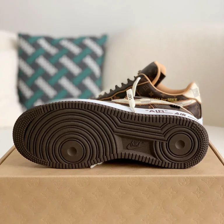 LV x Nike Air Force 1 ‘Monogram Brown Damier Azur’