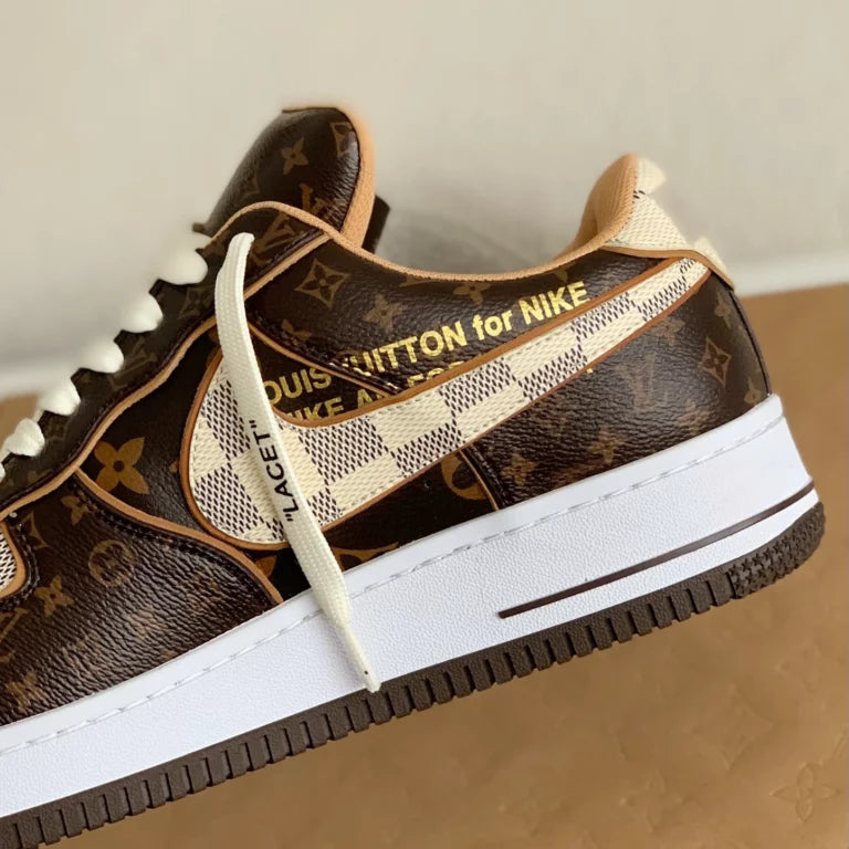 LV x Nike Air Force 1 ‘Monogram Brown Damier Azur’
