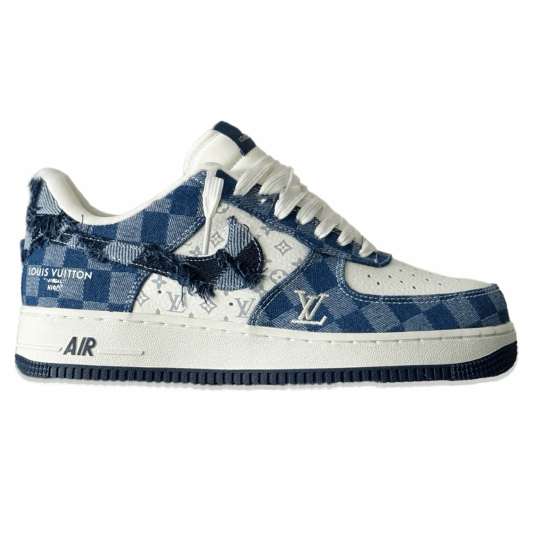 LV x Nike Air Force 1 – Blue Damier Denim