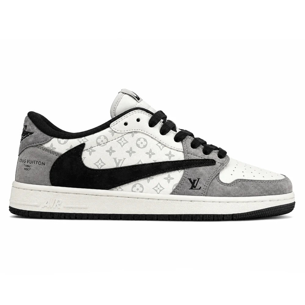 LV x Air Jordan 1 OG SP Travis Scott x Fragment Grey Black Sneaker