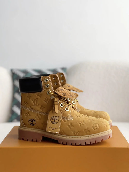 LV x Timberland 6-In High End Ankle Wheat Monogram Custom Boot