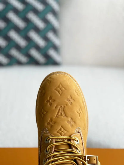 LV x Timberland 6-In High End Ankle Wheat Monogram Custom Boot