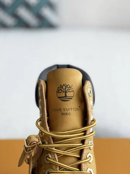 LV x Timberland 6-In High End Ankle Wheat Monogram Custom Boot