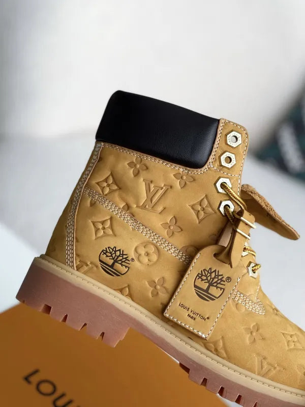 LV x Timberland 6-In High End Ankle Wheat Monogram Custom Boot