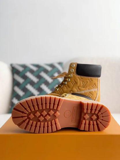 LV x Timberland 6-In High End Ankle Wheat Monogram Custom Boot