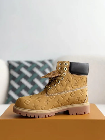 LV x Timberland 6-In High End Ankle Wheat Monogram Custom Boot