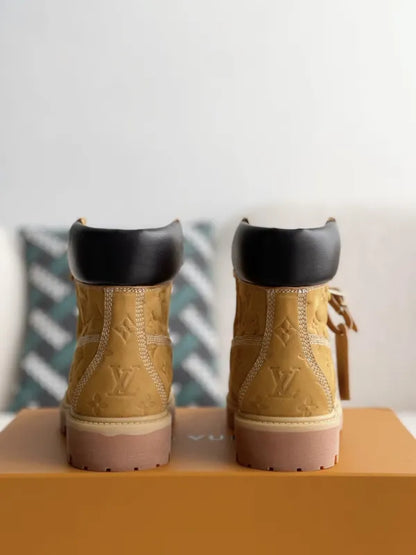 LV x Timberland 6-In High End Ankle Wheat Monogram Custom Boot