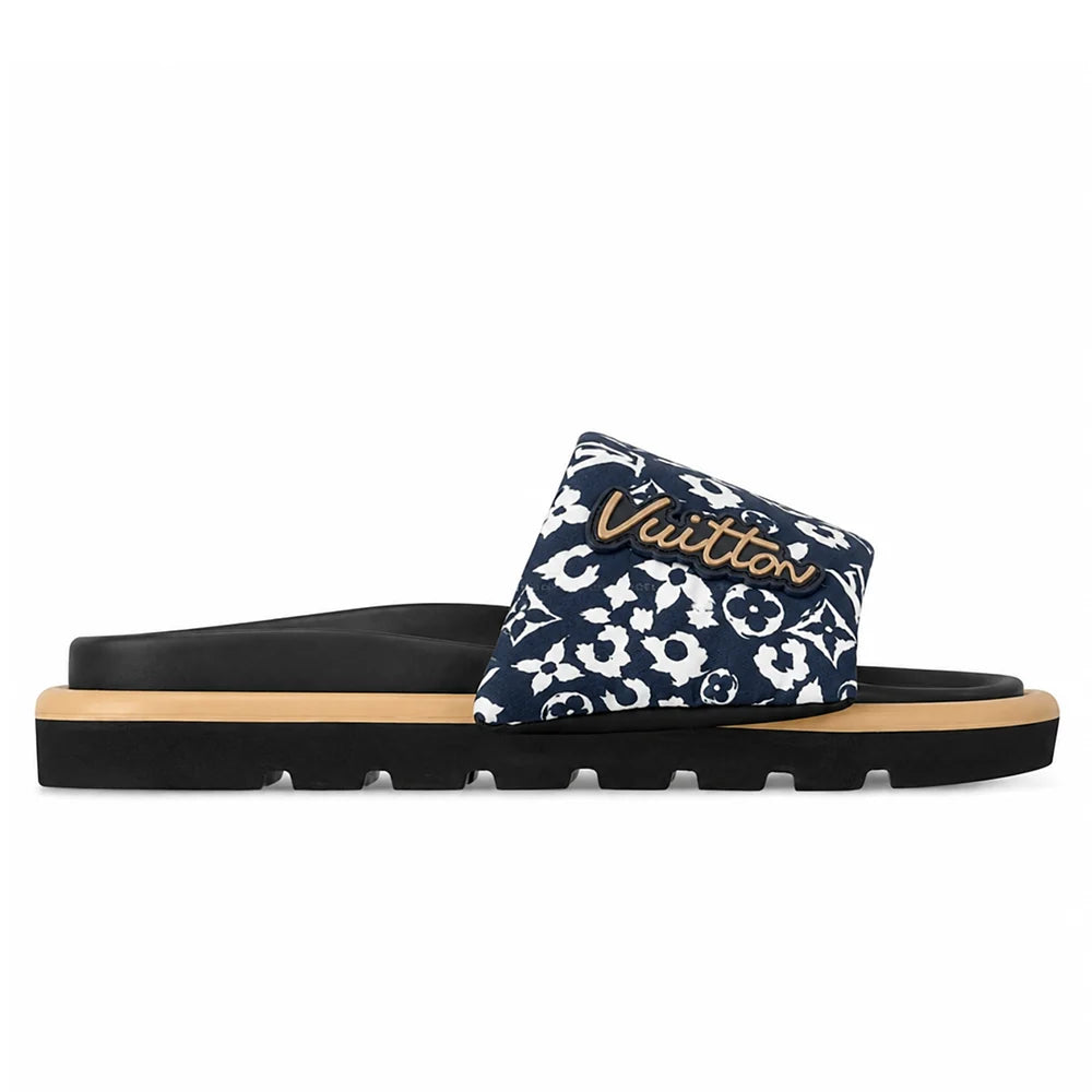 LV Pool Pillow Flat Comfort Mule Blue