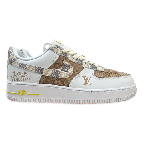 LV x Nike Air Force 1 White Brown