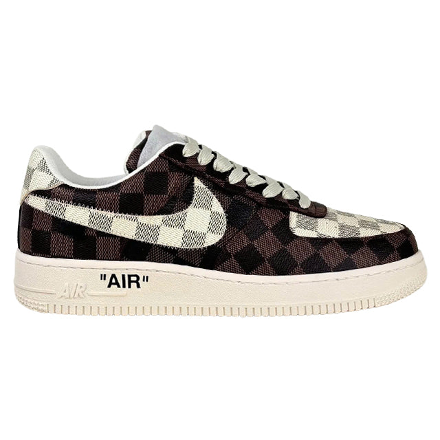 LV x Nike Air Force 1 Damier Brown/ White