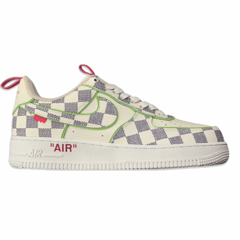 LV x Nike Air Force 1 – Damier Green Outline