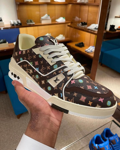 Louis Vuitton x Tyler the Creator LV Trainer “Mocha Multi-Color Monogram” sneakers