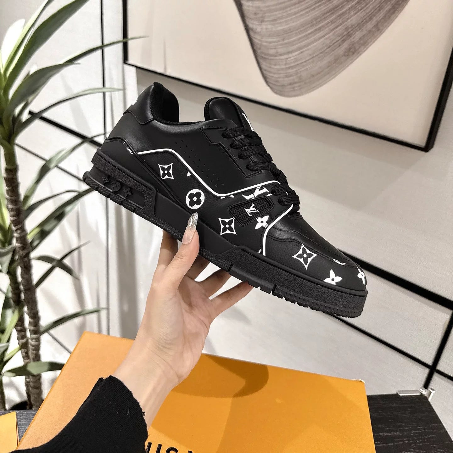 LV Trainer Sneaker  Monogram Black White