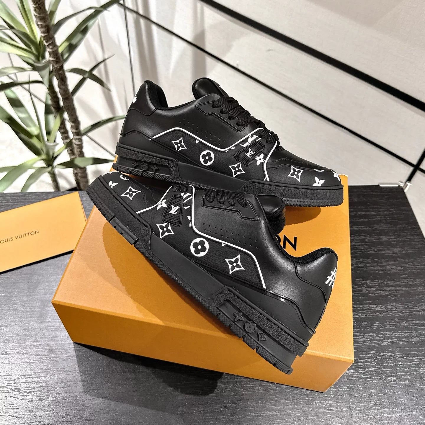 LV Trainer Sneaker  Monogram Black White