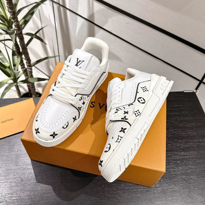 LV Trainer Sneaker   Monogram White Black