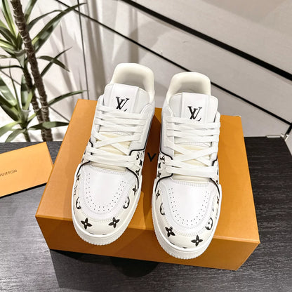LV Trainer Sneaker   Monogram White Black