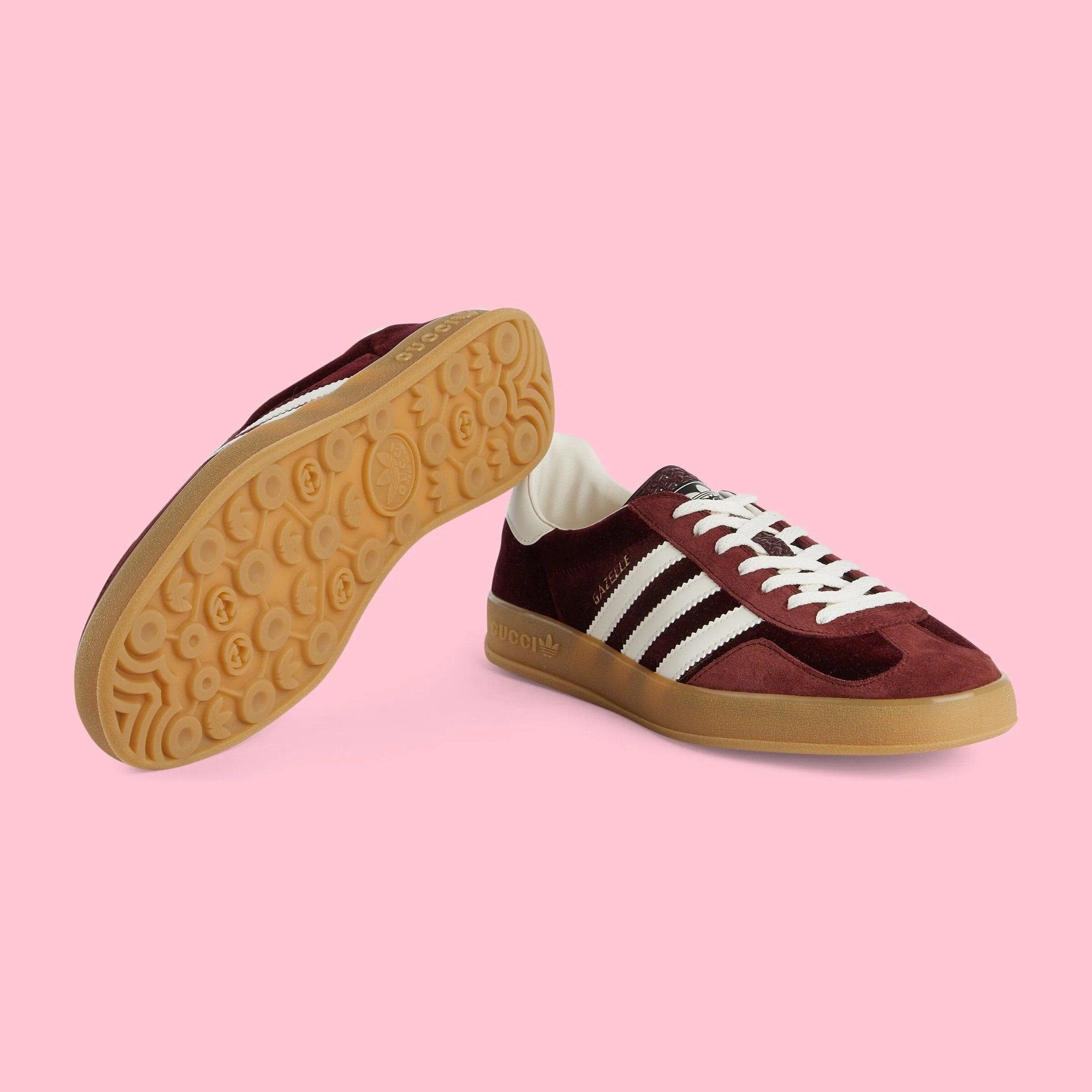 Adidas x Gucci Gazelle ‘Burgundy Velvet'
