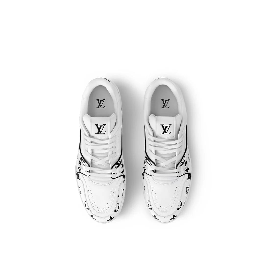 LV Trainer Sneaker   Monogram White Black