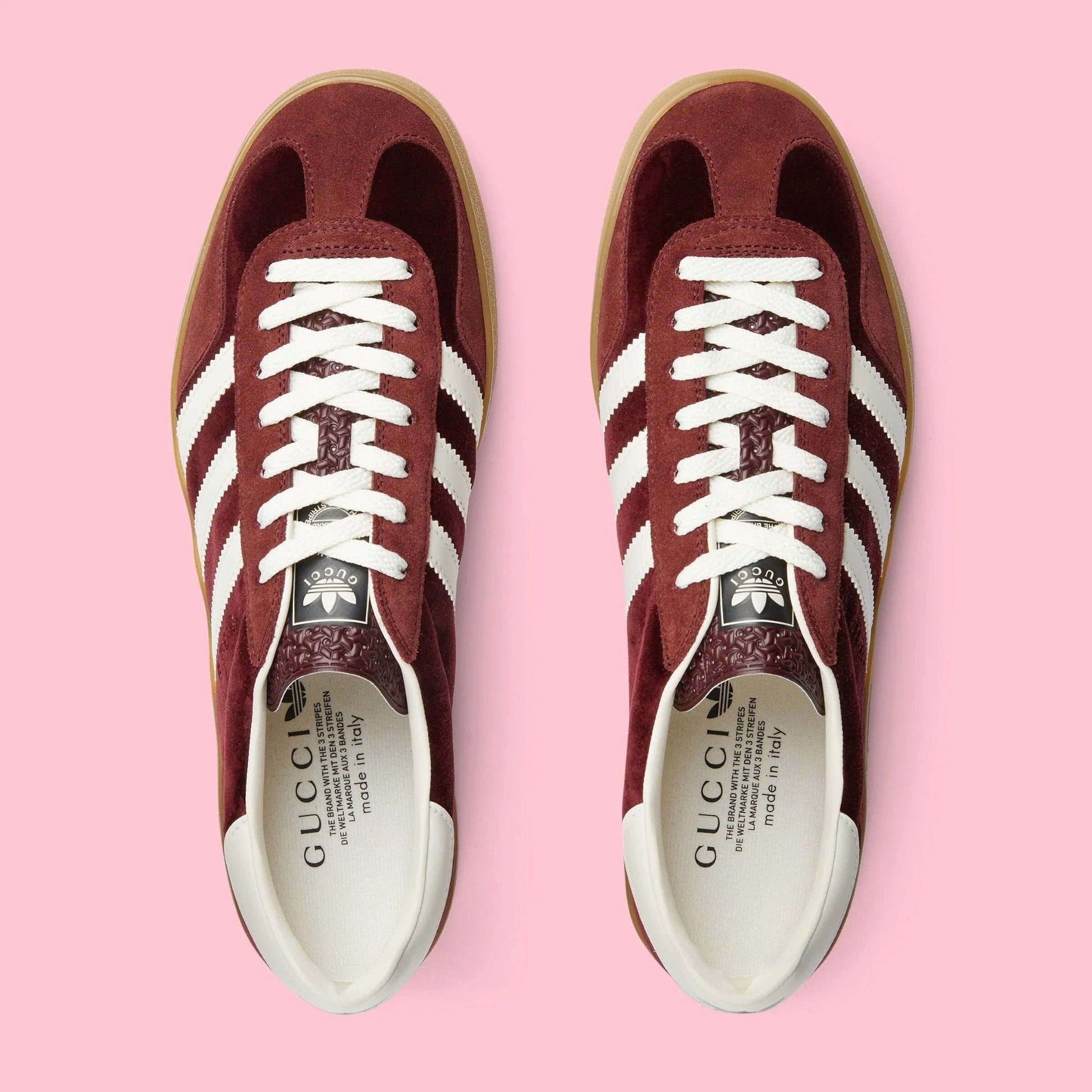 Adidas x Gucci Gazelle ‘Burgundy Velvet'