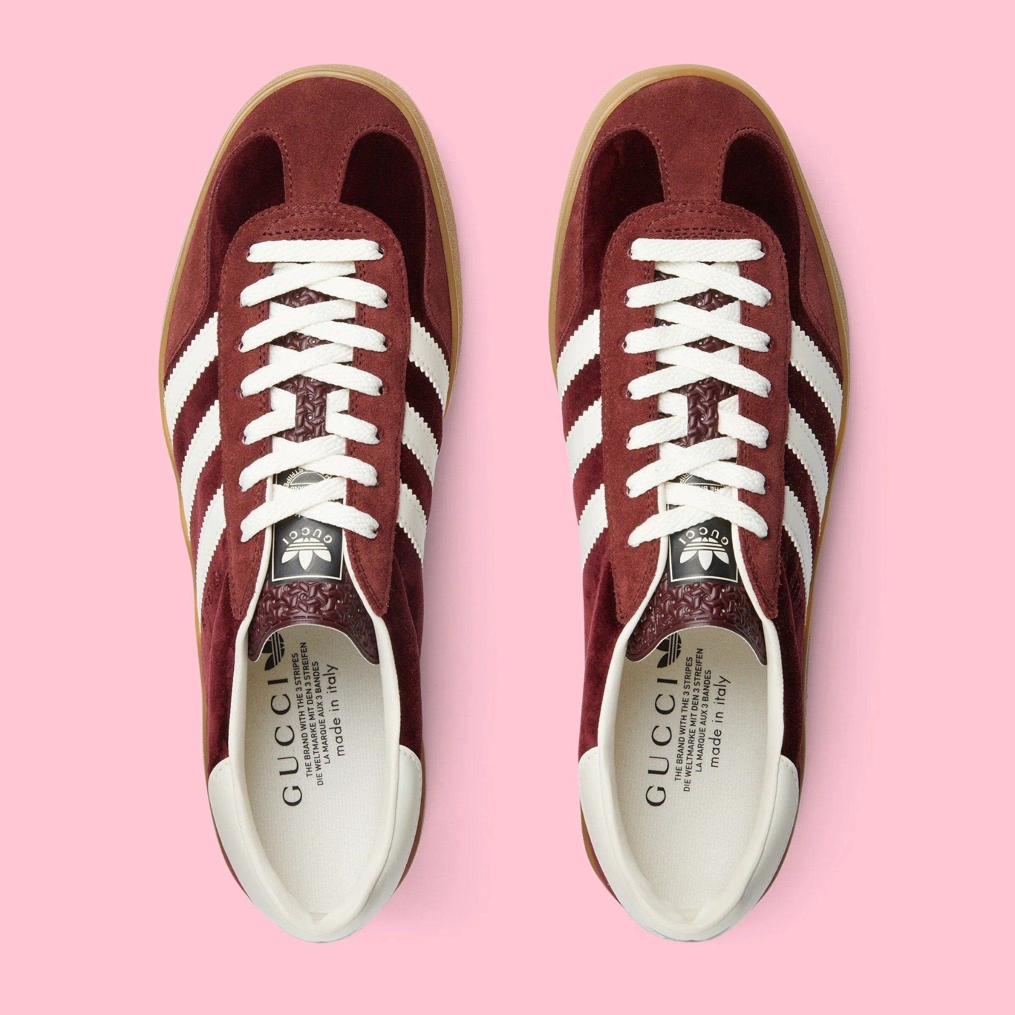 Adidas x Gucci Gazelle ‘Burgundy Velvet'