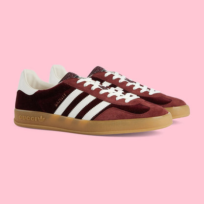 Adidas x Gucci Gazelle ‘Burgundy Velvet'