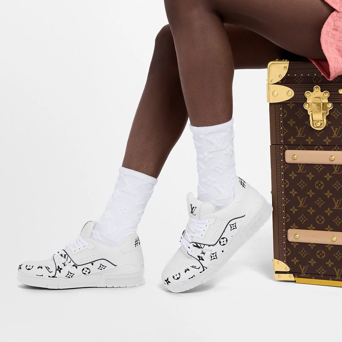 LV Trainer Sneaker   Monogram White Black