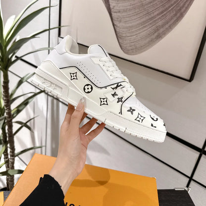 LV Trainer Sneaker   Monogram White Black