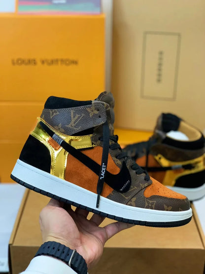 Nike Air Jordan 1 x LV – Luxury Earth‑Tone Monogram Edition