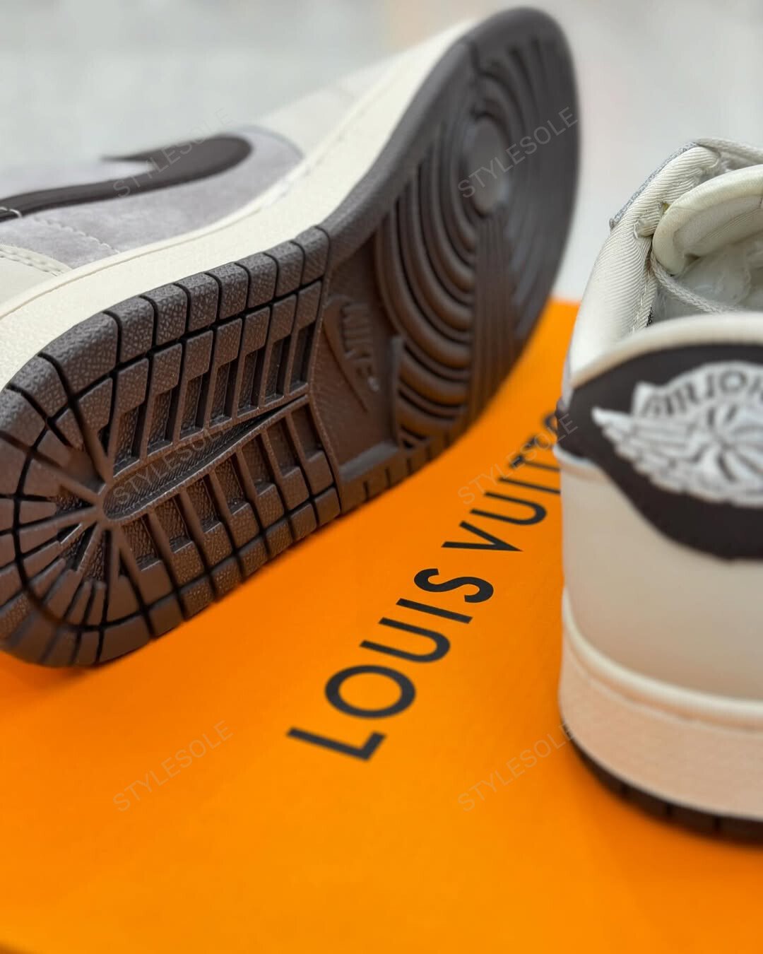 Louis Vuitton x Nike Air Jordan 1 Low "Shadow Grey Suede" (Custom)