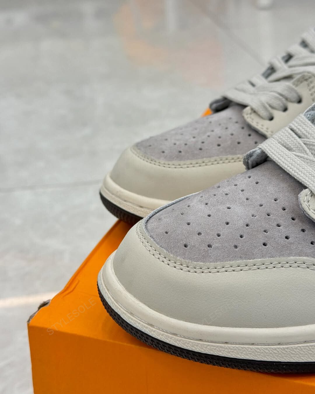 Louis Vuitton x Nike Air Jordan 1 Low "Shadow Grey Suede" (Custom)