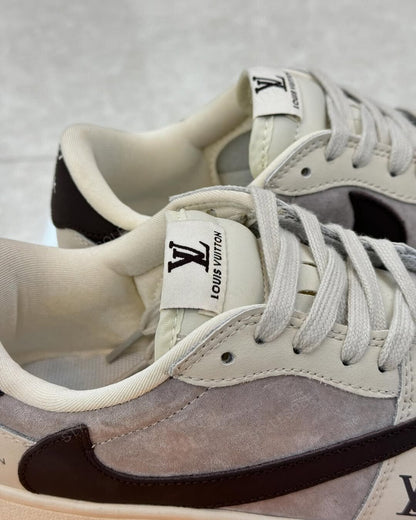 Louis Vuitton x Nike Air Jordan 1 Low "Shadow Grey Suede" (Custom)