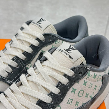 Louis Vuitton x Nike Air Jordan 1 Low "Green Monogram Suede" (Custom)