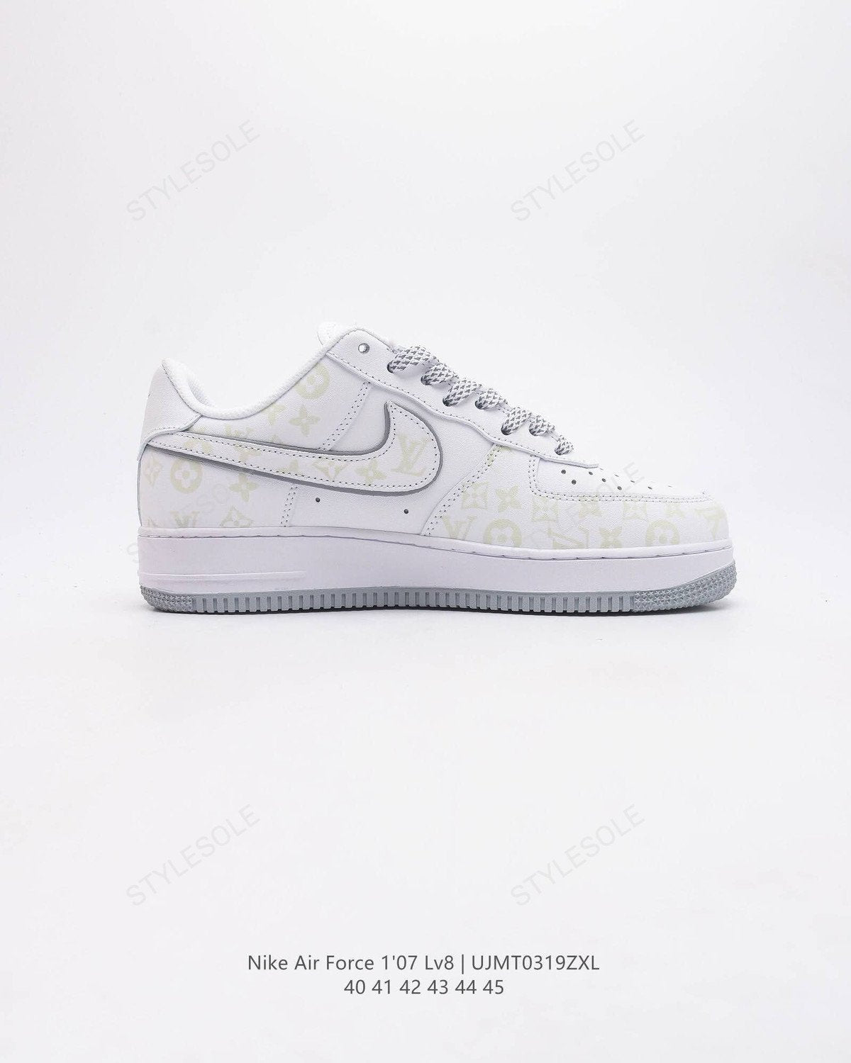 Louis Vuitton x Nike Air Force 1 Monogram Grey Frost Edition (Custom)