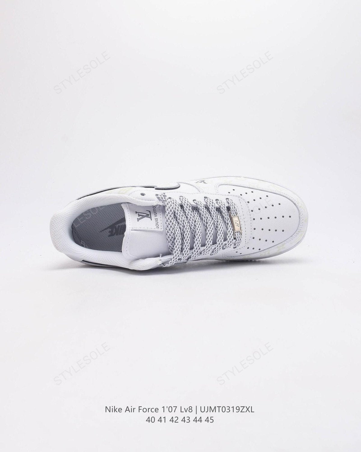 Louis Vuitton x Nike Air Force 1 Monogram Grey Frost Edition (Custom)