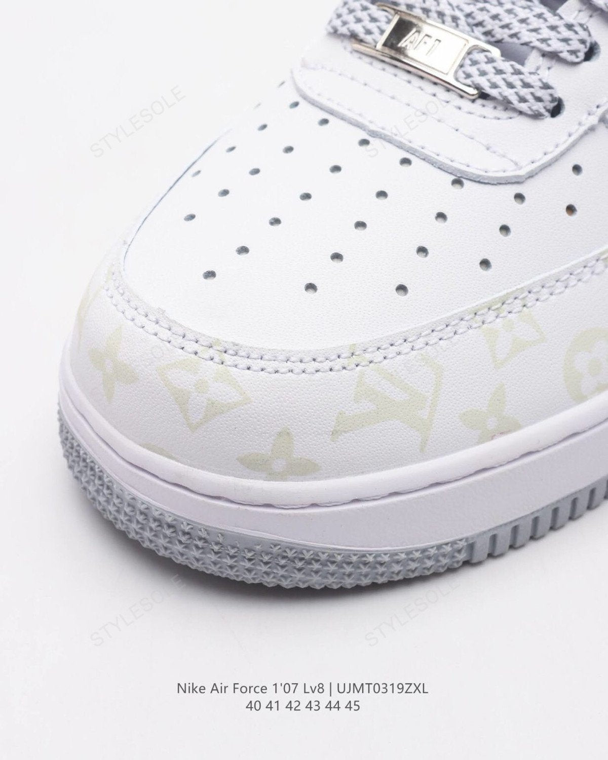 Louis Vuitton x Nike Air Force 1 Monogram Grey Frost Edition (Custom)