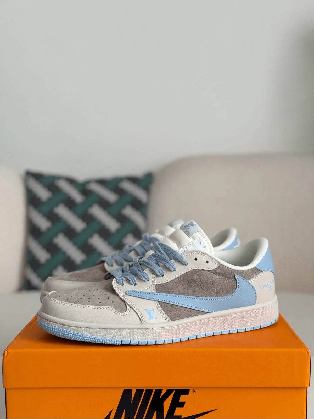 LV x Travis Scott x Nike Air Jordan 1 Low OG SP Sneakers