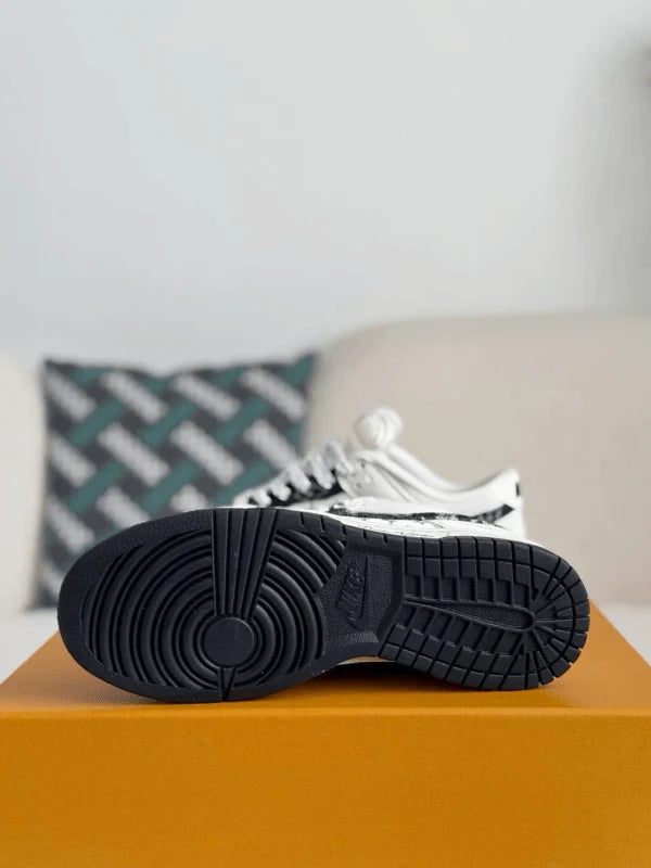 LV x Nike SB Dunk Low White Black Denim Monogram Sneaker