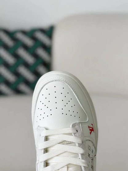 LV x Nike Dunk Low “Nike By You” Custom Sneaker Red White