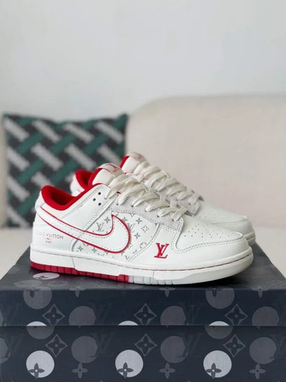 LV x Nike Dunk Low “Nike By You” Custom Sneaker Red White