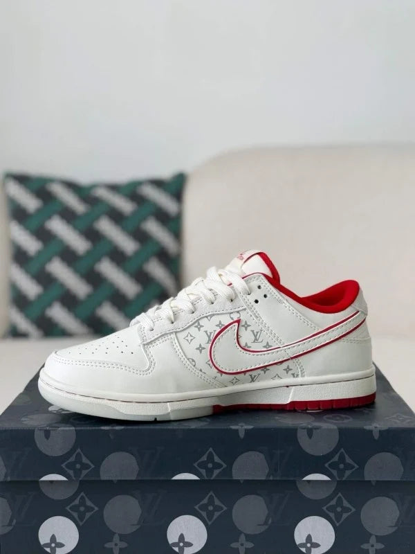 LV x Nike Dunk Low “Nike By You” Custom Sneaker Red White