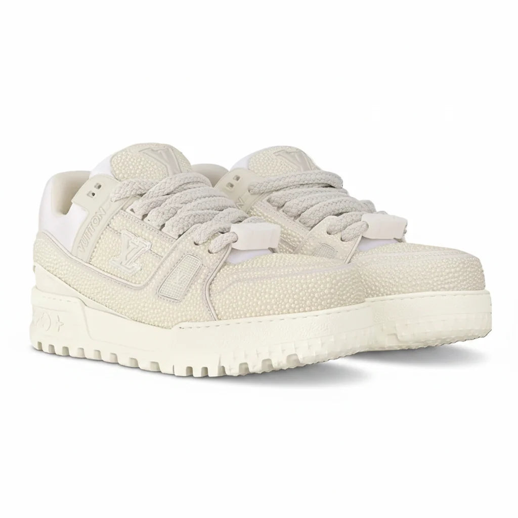 LV Maxi Trainers with Swarovski Crystals White