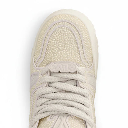 LV Maxi Trainers with Swarovski Crystals White