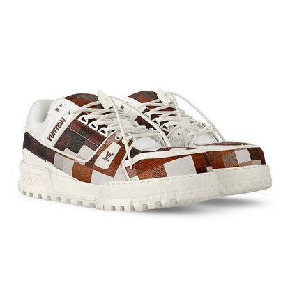 Louis Vuitton - LV Maxi Trainer Damoflage-Printed Calf Leather White / Brown