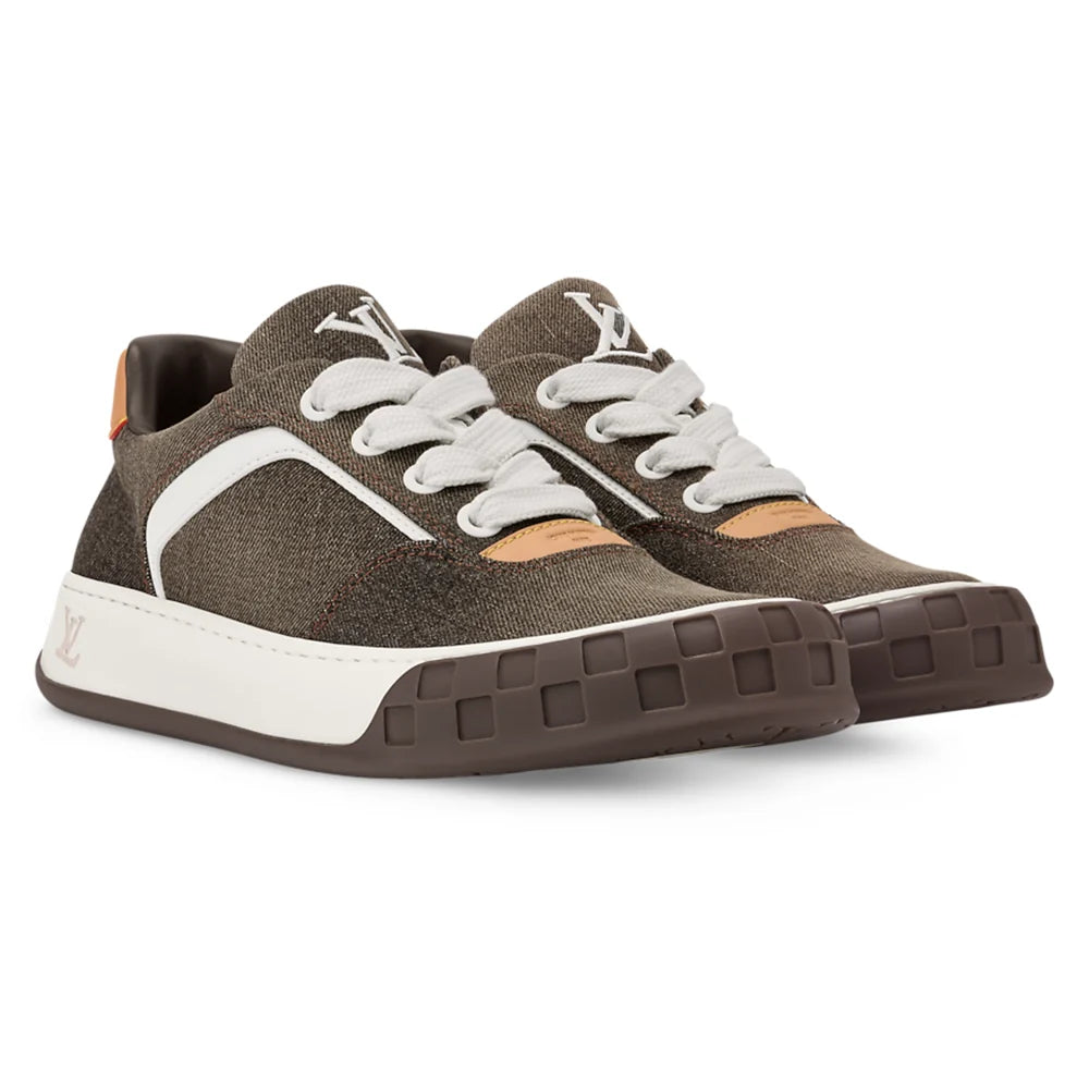 LV Tilted Sneaker Brown Denim