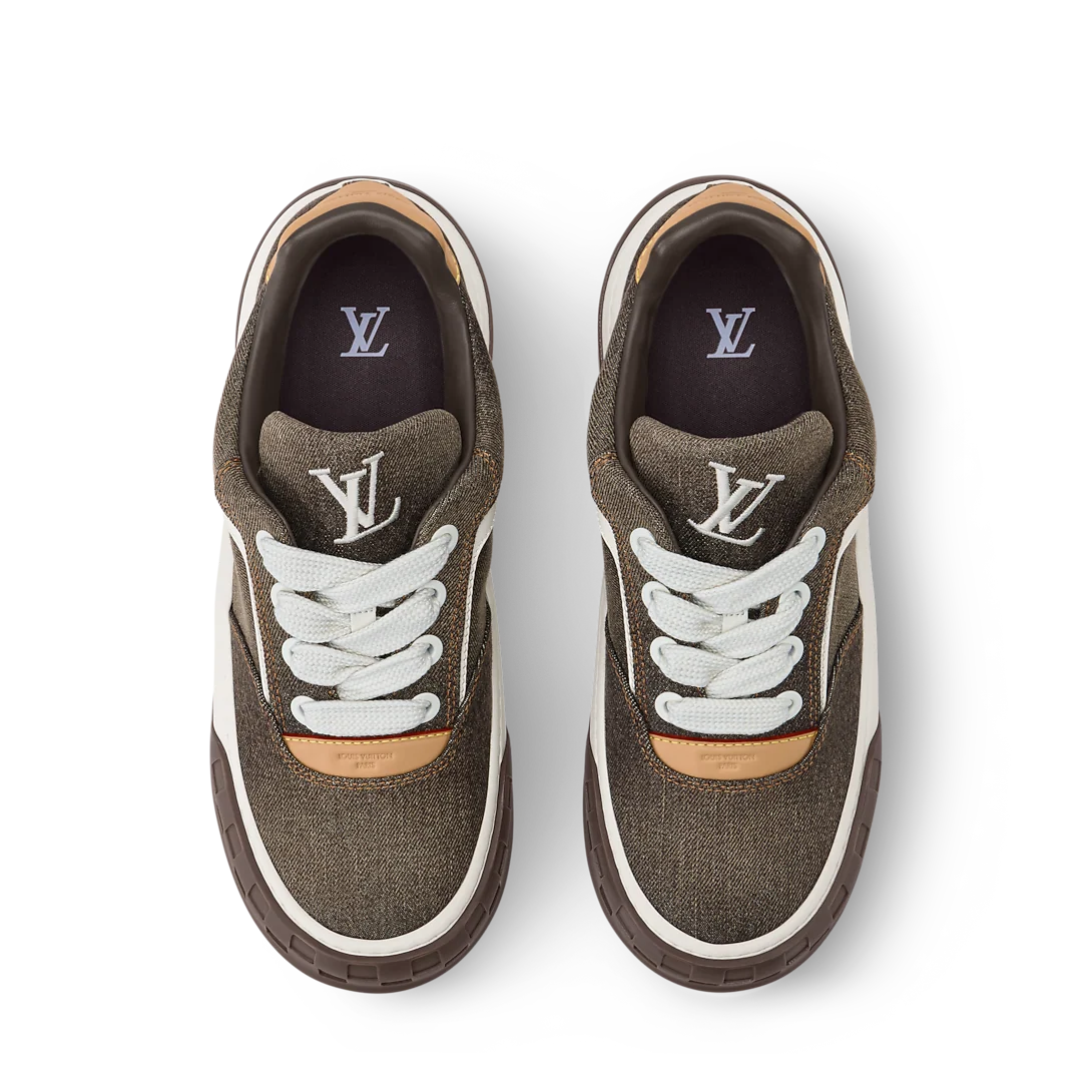 LV Tilted Sneaker Brown Denim