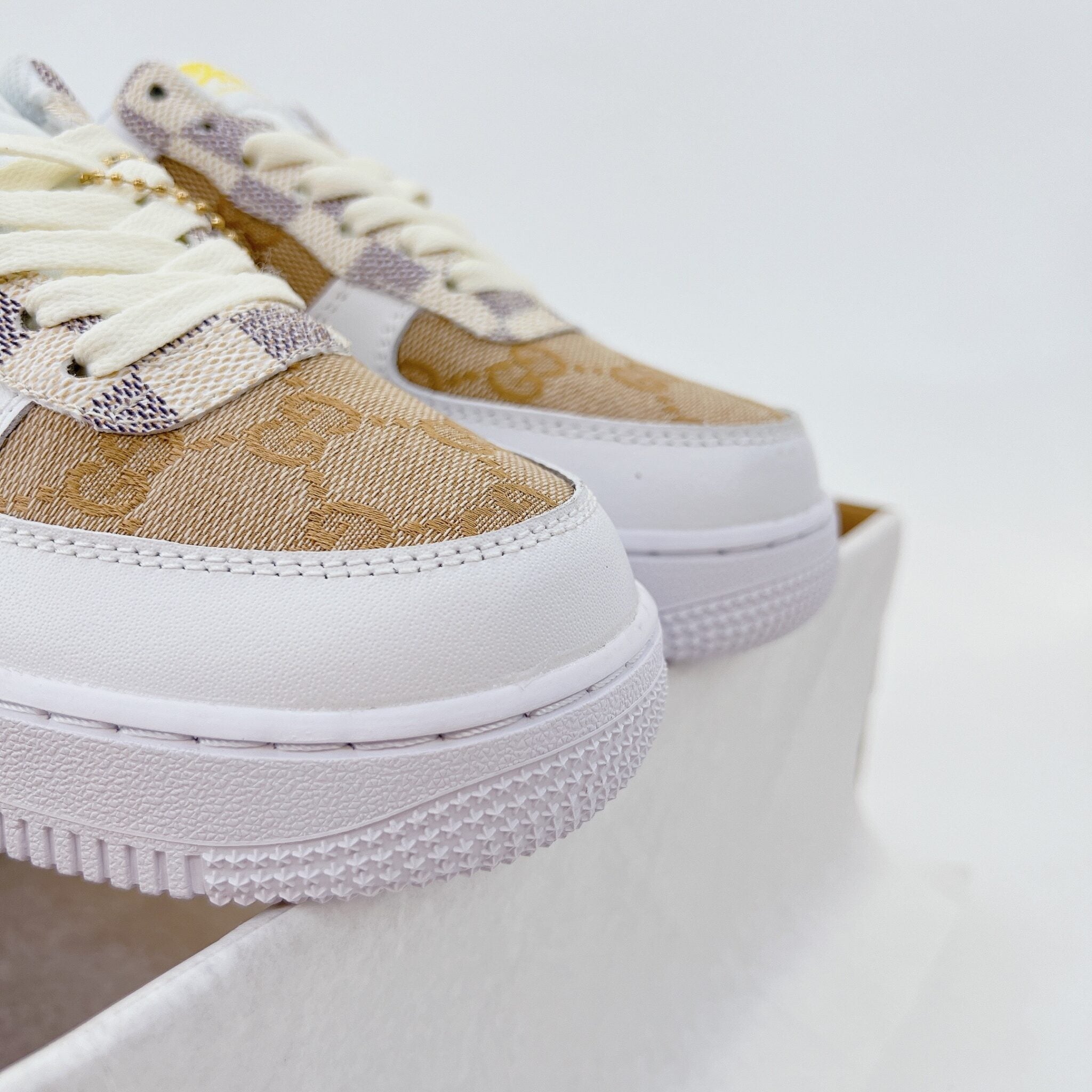 LV x Nike Air Force 1 White Brown