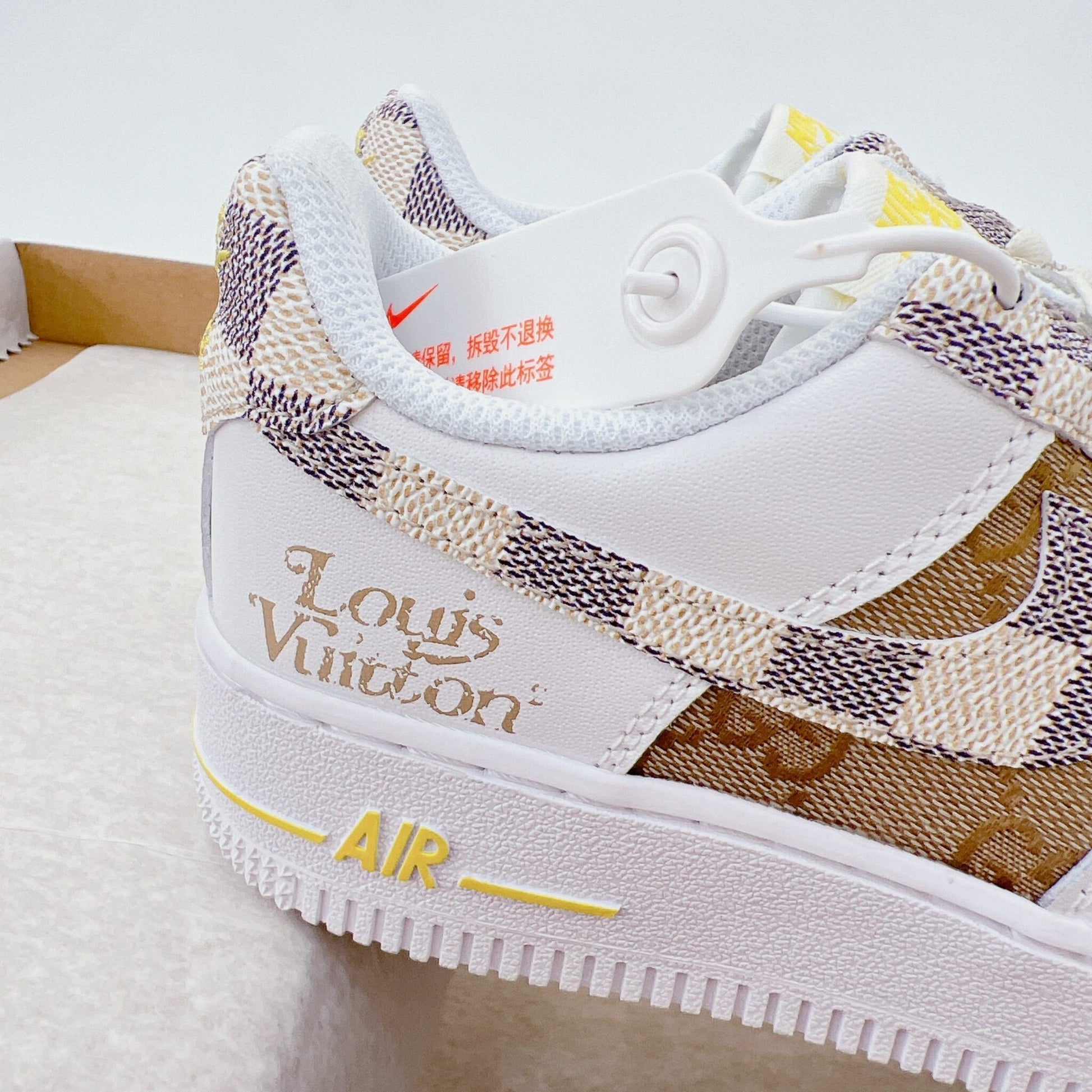 LV x Nike Air Force 1 White Brown